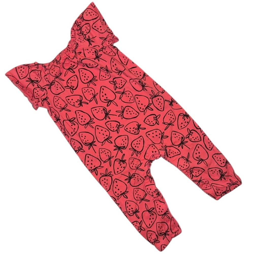 Tea Collection Strawberry Romper Size 9–12 Months